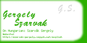 gergely szarvak business card